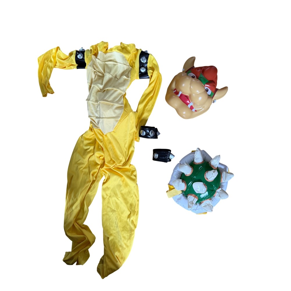 Nintendo Super Mario Bowser Costume Jumpsuit Mask Inflatable Shell Set 85147G